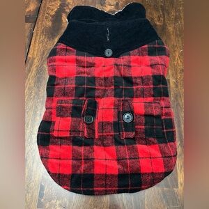 Wag-A-Tude by Simply She Black & Red Plaid Dog Winter Coat/Jacket Size Large